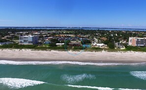 Aerial view West of the property from Atlantic Ocean