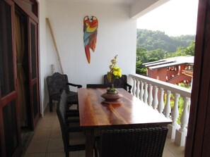 Terrace off Living Room and Master Bedroom Refinished Table and Chairs