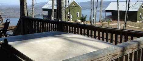 hot tub on porch