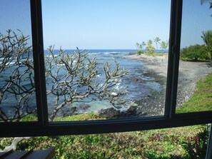 Oceanfront with a beach next door! Master Bedroom view. 
