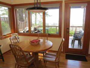 Dine on the deck with barbque. Ocean view.