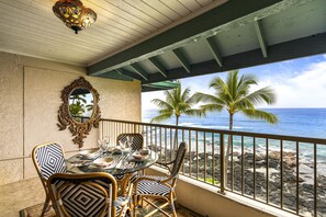 DIrect Oceanfront View from Lanai (balcony) of Suite D32