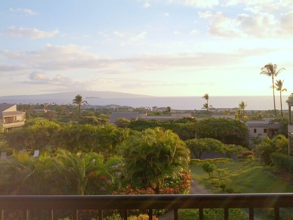 Beautiful ocean view from lanai. About a 10-minute walk to the water.