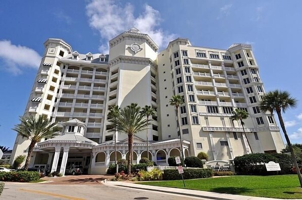 View of The Pelican Grand, a 4 Diamond Boutique Hotel located right on the sand!