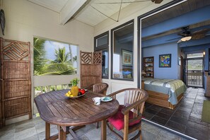 Side view of lanai looking north and into the sleeping area.