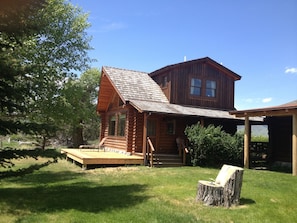 Beautiful deck with amazing views of the Yellowstone River