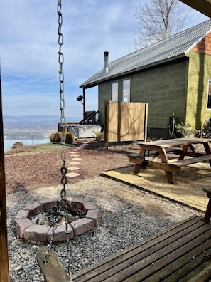 Outside living area for this cabin