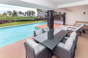Your private ocean view terrace with private plunge pool