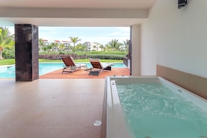 Your private patio with personal plunge pool and ocean view