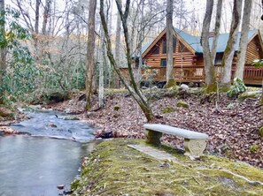 Morning coffee by the creek? Yes please.