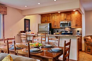 Dining area and kitchen