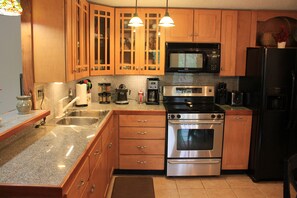 Kitchen with everything you'll need to make a delicious meal.