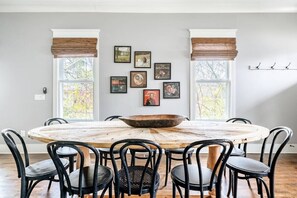 Host an intimate brunch, cozy dinner, or fun-filled game night!
