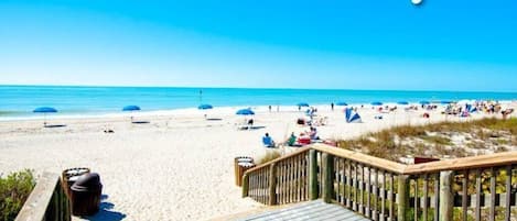 Only 1 minute walk to Breathtaking Manasota Key beaches which never get crowded.  Our beach is one of best places to find pre-historic sharks teeth area is famous for! The ultimate unique free souvenirs!