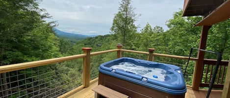 Brand New Hot tub on the larger lower level deck