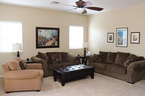 Comfortable seating in the living room.