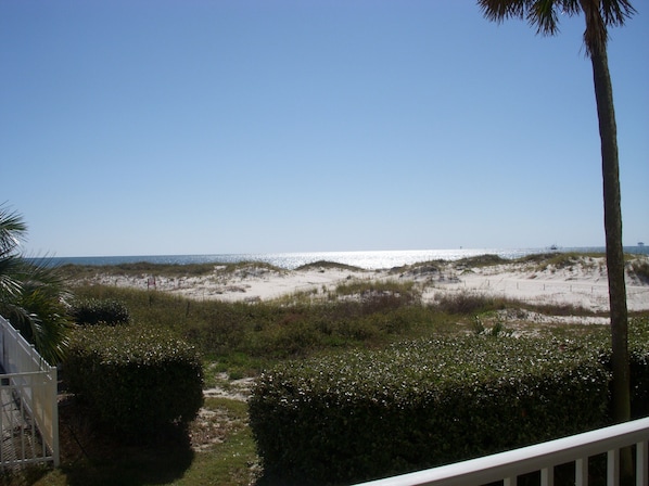 View to the west off the balcony. Sparkling Gulf.