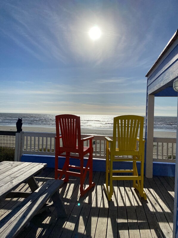 Just imagine sitting here all day relaxing with sights and sounds of the ocean!