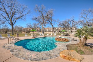 riverside pool is heated and enjoyable year-round