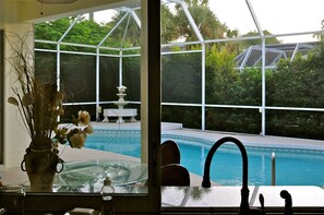 Pool view from kitchen