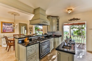 Spacious chefs kitchen with 36inch range.