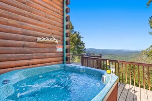 The hot tub overlooking the view a great way to relax after a day out exploring