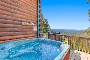 The hot tub overlooking the view a great way to relax after a day out exploring