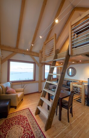 Reading or napping loft above main floor