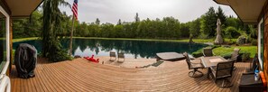 View from the deck.  Hot tub overlooks the pond.    (photo by Stevenflow)