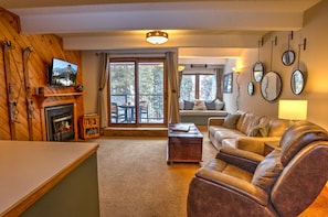 Living room view facing patio.