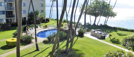 The beach, pool, and sun all from our lanai. What more could you ask for...