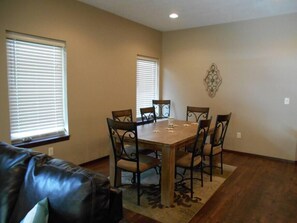 Dining area with seating for six.