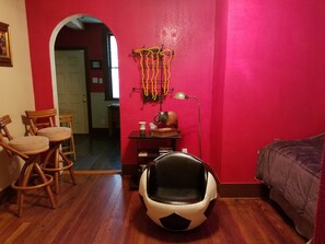 Inside the Vin!  It's an Entertainment/Sleeping Parlor.  Featuring Daybed! Great