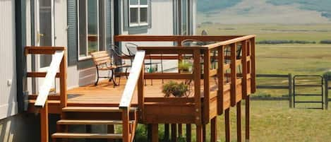 Spacious & comfortable deck for morning coffee and evening relaxing.