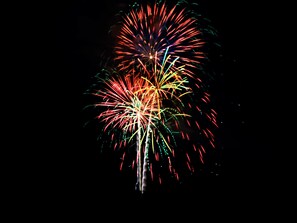 Enjoy the Dollywood summer fireworks from the rear deck!