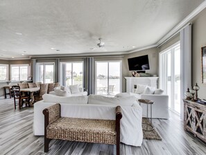 2nd Floor Open Concept Living Area With Uninterrupted Views of 4 Prong Lake