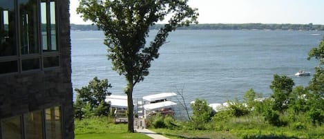 View from deck of beautiful Lake Okoboji.