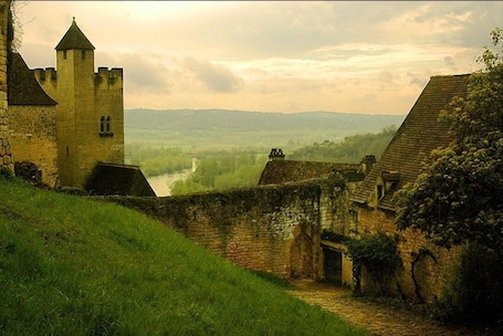 View of the Dordogne River--La Maisonnette is the cottage pictured on the right