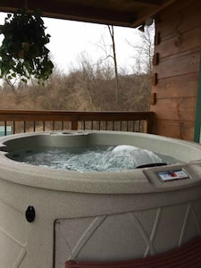 'It's Five O' Clock Here,' HOT TUB, waterfront, facing the Blue Ridge Parkway