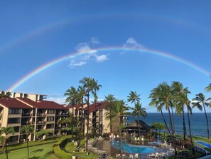 Double Rainbow over Papakea as seen from our Lanai.