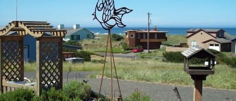 lavender garden and ocean viewing area -fish head is beach access.