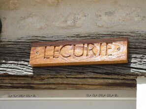 Our name plate was hand carved locally