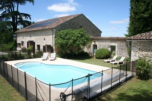 Heated pool and sun terrace.