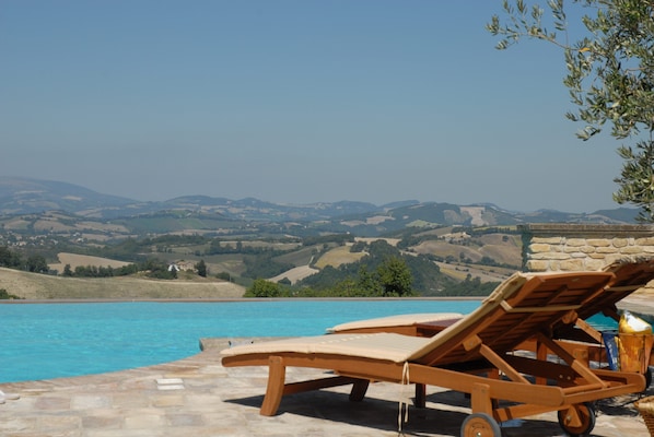 View from the infinity pool of La Corte del Gusto - le Marche Italy