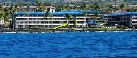 Your condo as seen from the ocean, truly oceanfront.