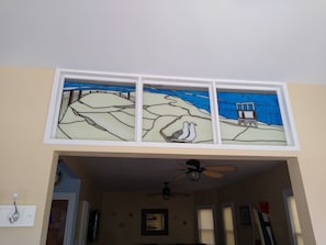 stain glass transom as you enter