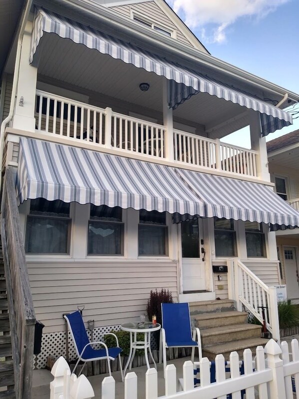front of the house, this is a 1st floor rental with outside patio