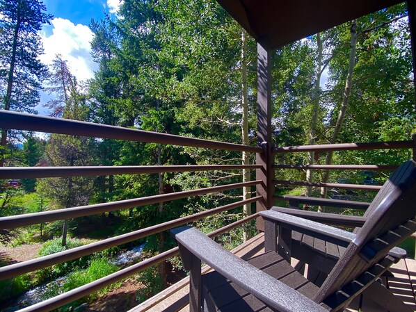 Peaceful Deck View With Stream Below