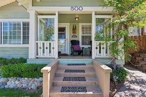 Relax on the elevated porch—watch the world go by in peace and privacy.