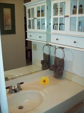 Vanity with lots of room for your toiletries